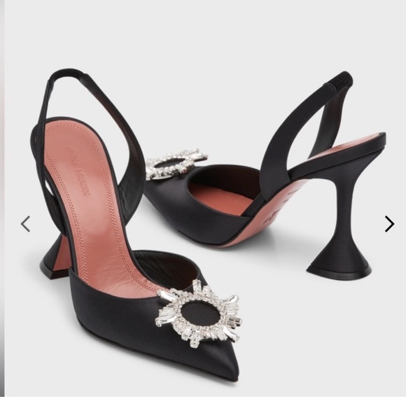 AMINA MUADDI begum satin crystal sling black pumps size 41 - Picture 10 of 15